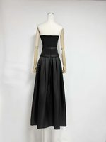Robe de soirée longue plissée en satin sans bretelles, coupe cœur, avec ceinture à nœud, pour femme, sur mesure – Fabricant de vêtements en marque blanche