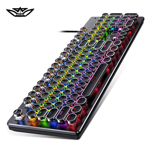 Novo Punk Eixo Excambiável RGB Backlit Ergonômico Com Fio USB Tipo-C Plug & Play Teclado Mecânico Jogos Ciano Preto Chá Eixo 104 - Product Image 6