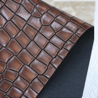Papier peint en cuir PU gaufré effet crocodile, anti-moisissure, avec support tissé, pour sacs, décoration intérieure, ameublement