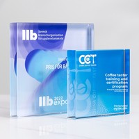 Trophée en cristal artificiel gravé et imprimé en couleur, haut de gamme et personnalisé, pour récompenser les employés exceptionnels lors de la réunion annuelle