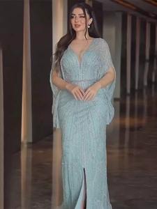 <span class=keywords><strong>Robe</strong></span> <span class=keywords><strong>de</strong></span> soirée sirène or arabe personnalisable longueur au sol <span class=keywords><strong>robe</strong></span> col rond Empire perlée pour les mariages - Product Image 2