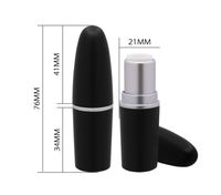 Tube de rouge à lèvres vide en plastique, finition noir mat avec bord argenté, anti-déversement, sérigraphie, capuchon à vis, pour cosmétiques