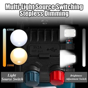 40W 4000LM Portable 18V <b>LED</b> Work <b>Light</b> Battery for USB Type-C Charging Port Rechargeable 6000K Daylight IP20 <b>Workshop</b> WD-8107 Hi - Product Image 6