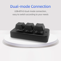 MK321 BT 3-key Mini Keyboard Kustom Mekanik USB BT 2.4G 3-Mode Makro Mini Keyboard untuk Kantor, Game, Multimedia