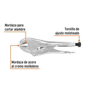 Truper giapponese tipo 10 'pinze a pressione a mascella diritta acciaio al cromo vanadio seghettato superficie della mascella da uso industriale - Product Image 2