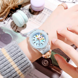 Baby Kids Mechanical Fashion <b>Glass</b> Dial 20mm Silicone Pointer Cartoon Watch for <b>Girls</b> Boys with Luminous - Product Image 2