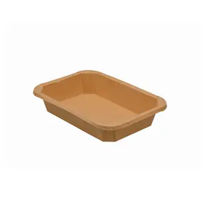 Kotak kemasan makanan kertas alternatif ramah lingkungan untuk pelubang plastik untuk piring kertas & mangkuk untuk dibawa keluar