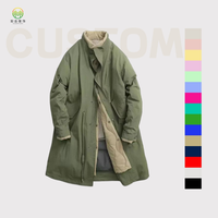 Manteau long à col montant doublé en faux deux pièces style rétro pour homme Manteau chaud pour homme Veste bouffante