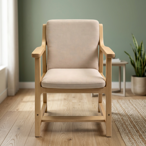 Chaise de salon moderne en bois, dossier solide, design ergonomique, style scandinave, mobilier pour la maison - Product Image 5