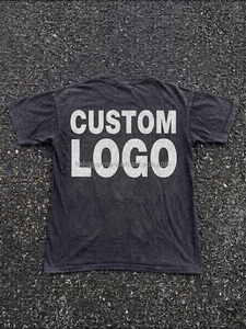 T-shirt homme vintage délavé et usé, personnalisé, en coton, de haute qualité, avec logo personnalisé imprimé à l'écran. - Product Image 3
