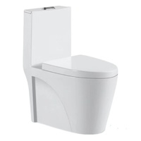 Cuvette de toilettes monobloc ronde à double chasse, moderne, avec siphon en céramique à sortie verticale, pour salle de bain