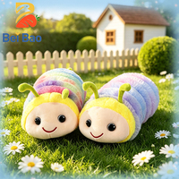 Boneka Serangga Pelangi Kawaii, Mainan Boneka Panjang, Bantal Lempar, Cacing Warna-warni, Bantal Tidur Anak, untuk Mesin Cakar