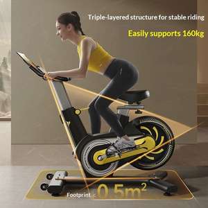 Vélo d'exercice vertical à résistance magnétique pour la maison, <span class=keywords><strong>cadre</strong></span> en acier au <span class=keywords><strong>carbone</strong></span>, charge maximale 160 kg, entraîneurs de fitness pour cyclisme en intérieur - Product Image 1