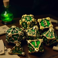 Jeu de dés polyédriques en métal solide COC RPG pour D&D Cthulhu TRPG Jeux de société/de bureau