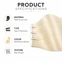 Extensions de cheveux blondes 613 invisibles à bandes adhésives, cheveux humains russes Remy double épaisseur, colorées, vente en gros