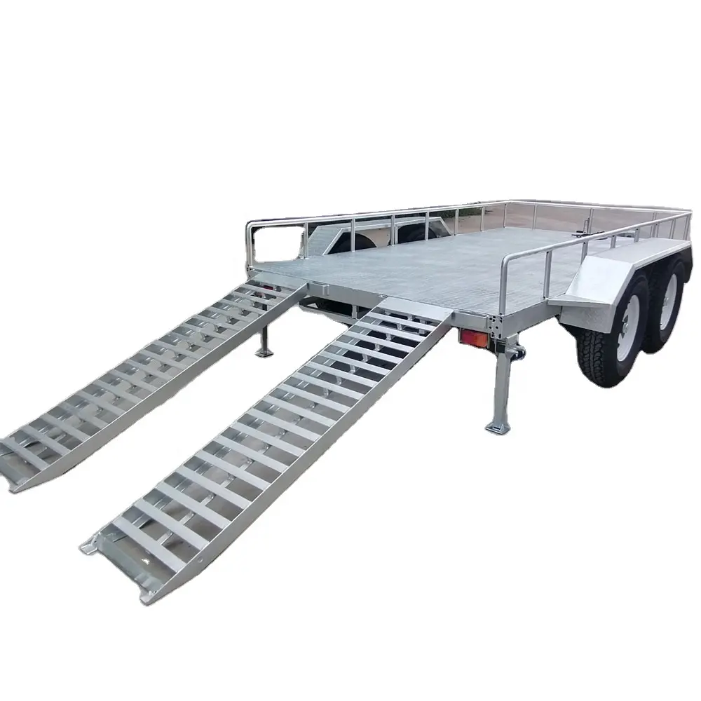 Australian standard Customized Hot Dipped Galvanized Car trailer with ramp Mini Excavator Trailer
