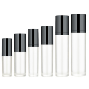 Flacon cosmétique cylindrique en acrylique avec pompe et vaporisateur, surface givrée, kit d'emballage avec couvercle anti-poussière - Product Image 5