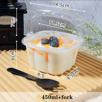 Vente en gros corbeille à fleurs forme carrée conteneur d'emballage pour dessert boîte à emporter transparente pour gâteau en mousse boîte à dessert pour enfants