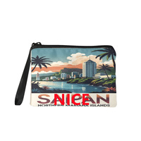 Dompet Koin Grafis Saipan Buatan Khusus, Dompet Resleting Mudah Dibawa untuk Belanja, Perjalanan, dan Hadiah Kejutan Ulang Tahun