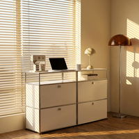 Armario de Almacenamiento Modular Minimalista de Acero al por Mayor, Acabado Resistente con Recubrimiento en Polvo, Organizador Apilable, Ensamblaje KD, Personalizable