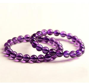 थोक प्राकृतिक उरुगुयन बैंगनी क्रिस्टल बेड चेन और लोचदार क्रिस्टल कंगन - Product Image 4