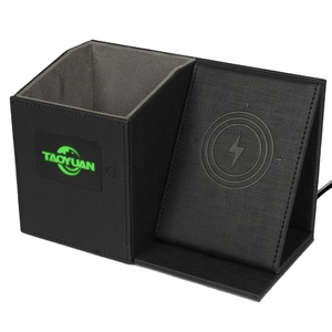 Porte-stylo en cuir le plus récent de 2020, boîte de charge sans fil avec port USB MICR, <span class=keywords><strong>organisateur</strong></span> de <span class=keywords><strong>papeterie</strong></span> de bureau écologique - Product Image 1