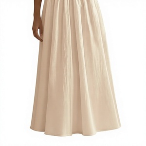 <b>Elastic</b> Waist A-Line Maxi <b>Dress</b> Chiffon Woven Solid Color Loose Fit Pleated Casual Daily Wear Floor Length Sleeveless - Product Image 3