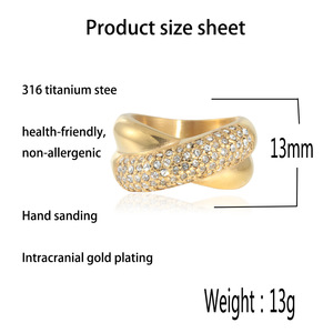 Anillo de Oro Estilo Europeo Americano para Mujer, Anillo Punk Moderno con Incrustaciones de Piedras, Joyería para Fiesta 27088 - Product Image 4