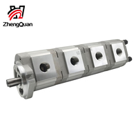 Pompe hydraulique à haute pression Zhengquan HGP-3333A-F30/30/30/30R à 4 étages, pompe à engrenages multi-circuits pour équipement industriel de grande taille