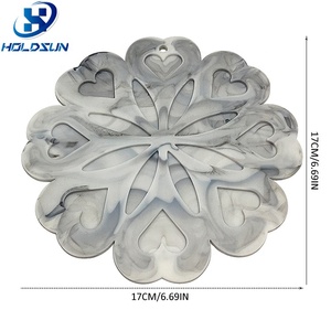 Boho cổ điển Silicone bảng Mat chịu nhiệt hoa hình trái tim đế lót ly cho hộ gia đình ăn uống trang trí nhà bàn sử dụng - Product Image 3