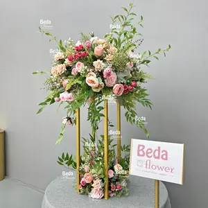 Beda decoração de mesa para casa flores rosas inodoras lindas e naturais bolas de flores artificiais românticas feitas à mão de fábrica