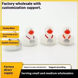 Custom Logo Wholesale Exclusive Supply PVC Children's Water <b>Play</b> <b>Dolls</b> 5-7 Years Squeeze-sounding Luminous Little Yellow Duck - Product Image 2