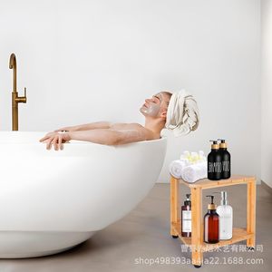 Tabouret de douche en bois Chixu, sur mesure, couleur grain de bois, siège d'angle pour salle de bain, pour se raser les jambes - Product Image 2