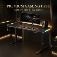 Bureau de jeu e-sport AOR réglable en hauteur, bureau d'ordinateur de bureau, effet d'éclairage RGB, matériaux écologiques, vente en gros directe usine