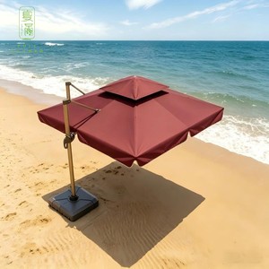 <span class=keywords><strong>Sombrilla</strong></span> de Playa, Jardín o Patio, con <span class=keywords><strong>Tela</strong></span> Impermeable 300D, Estructura de Madera Maciza, Flecos y Borlas Estilo Boho - Product Image 5