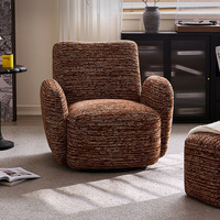 Fauteuil de salon rétro de style français Bella, pivotant, réglable, en flanelle, multifonctionnel