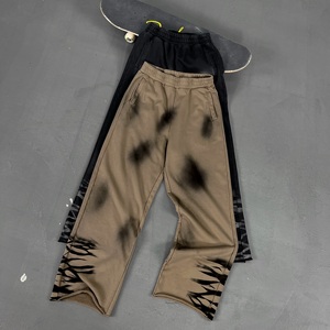 430G Pure Cotton Sweatpants With Faded Spray-Dyed Gradient American Vintage Style for Men's Streetwear - Product Image 4