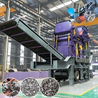 Broyeur mobile à marteaux pour blocs moteur de voitures, coques de voitures et acier de rebut, pour le broyage de métaux lourds