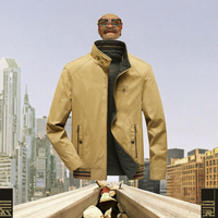 Veste en jean réversible pour homme, style décontracté ample, col montant, fermeture éclair, finition blouson, automne-hiver, taille XL