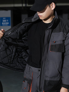 Tenue <span class=keywords><strong>de</strong></span> <span class=keywords><strong>travail</strong></span> pour réparation automobile, en polyester-coton, résistante aux taches, avec veste <span class=keywords><strong>à</strong></span> manches longues et pantalon <span class=keywords><strong>à</strong></span> bretelles pour homme, personnalisable - Product Image 5
