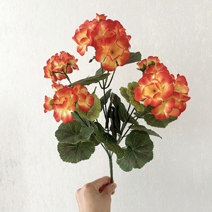 <b>Artificial</b> Begonia <b>Flowers</b> Silk <b>Flower</b> <b>Arrangement</b> Autumn Colored Crabapple Blossoms Wedding Home Decor 5-Headed - Product Image 1