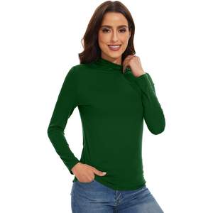 Vente en gros de chemisiers pour femmes à col roulé, manches longues, viscose de bambou, coupe ajustée, tailles S-XXL - Product Image 2
