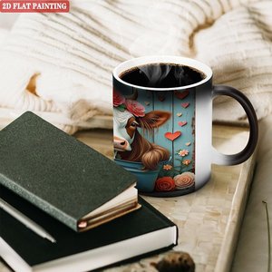Magic Color Changing <b>Ceramic</b> <b>Mug</b> 11oz Frosted Black Heat Sensitive Daily Use Cup - Product Image 3