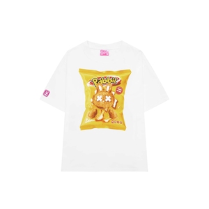 Camiseta Snack Rabbit de algodón de primera calidad, corte holgado, informal, con estampado gráfico exclusivo para un estilo urbano energético - Product Image 1