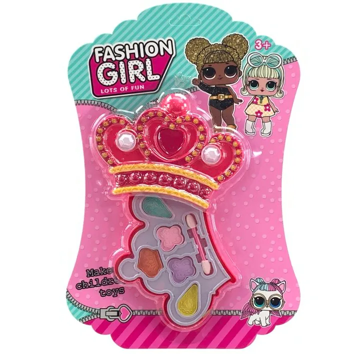Toptan fiyat kozmetik plastik oyuncaklar çocuk oyuncakları taç makyaj seti oyuncaklar kızlar için