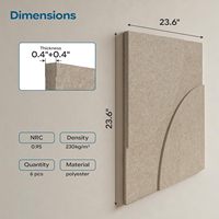 Panneaux acoustiques en fibre de polyester, panneaux insonorisants pour murs, panneaux absorbants le son, panneaux acoustiques en feutre haute densité pour murs, traitement acoustique