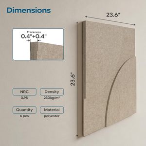 Panneaux acoustiques en fibre de polyester, panneaux insonorisants pour murs, panneaux absorbants le son, panneaux acoustiques en feutre haute densité pour murs, traitement acoustique - Product Image 2