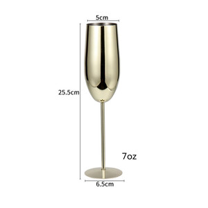 Stainless Steel 304 Gold <strong>Flute</strong> <strong>Champagne</strong> Glass 9oz Party Wedding Stainless Steel Glass - Product Image 2