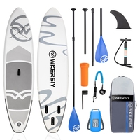 Planche à pagaie gonflable, planche de ski nautique SUP, planche de surf - coloris classiques, ensemble complet d'accessoires SUP.
