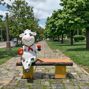 Offre Spéciale Grande Chaise En Forme De Vache Sculpture Premium Résine Animal Siège <span class=keywords><strong>Jardin</strong></span> Extérieur Banc Décoratif Patio <span class=keywords><strong>Jardin</strong></span> Déco - Product Image 5